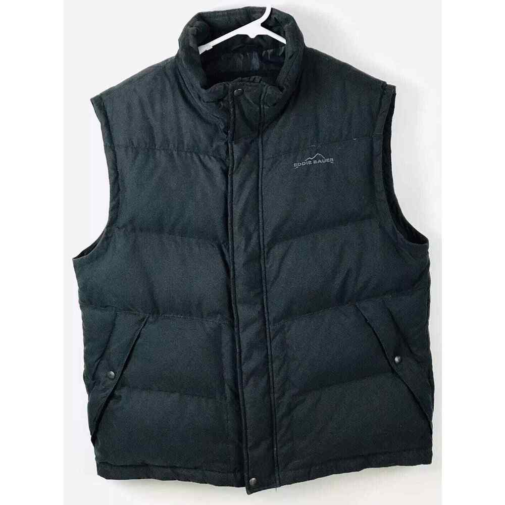 Eddie Bauer Premium Goose Down EB550 Fill Power Vest Black Men’s Size Large